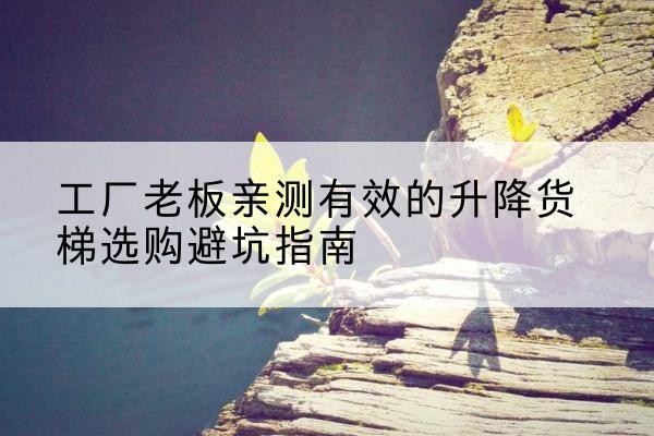 宝山升降货梯怎么选-工厂老板亲测有效的升降货梯选购避坑指南